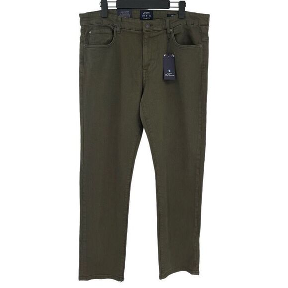 Ben Sherman The Original Straight Fit Stretch 5 Pocket Jean Olive Men 32x32 NWT - Picture 1 of 8